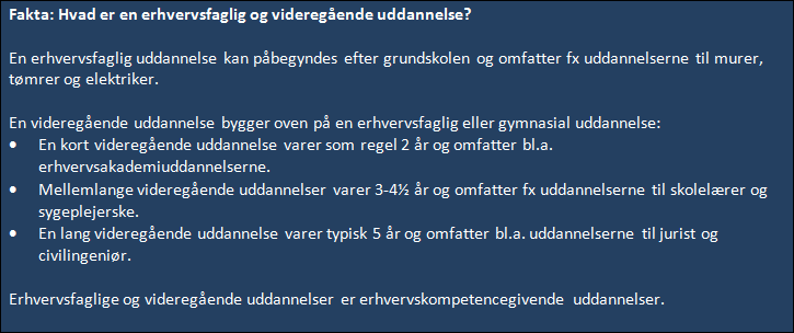 Fakta: Hvad er en erhvervsfaglig og videregående uddannelse?